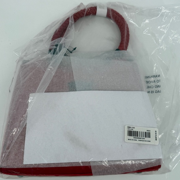 BADGLEY MISCHKA - Red Handbag with Braided Handles - Picture 8 of 9